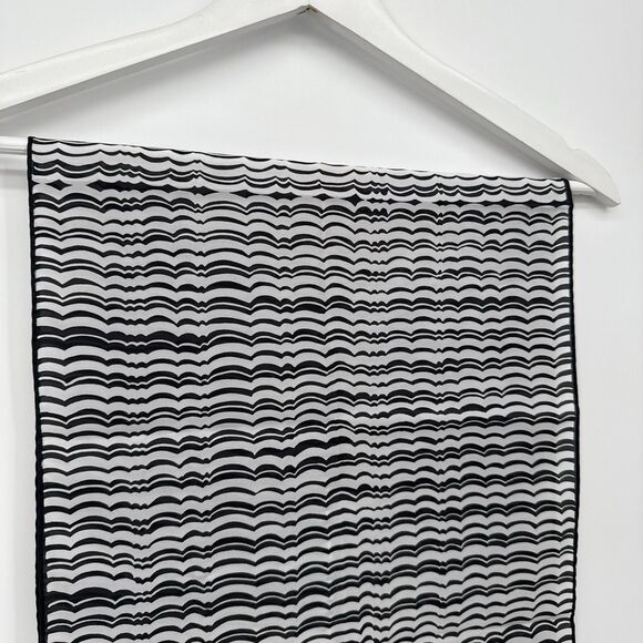 Robinson Golluber Vintage Black Multi Pattern Rectangle Scarf Lightweight Japan - Picture 2 of 6